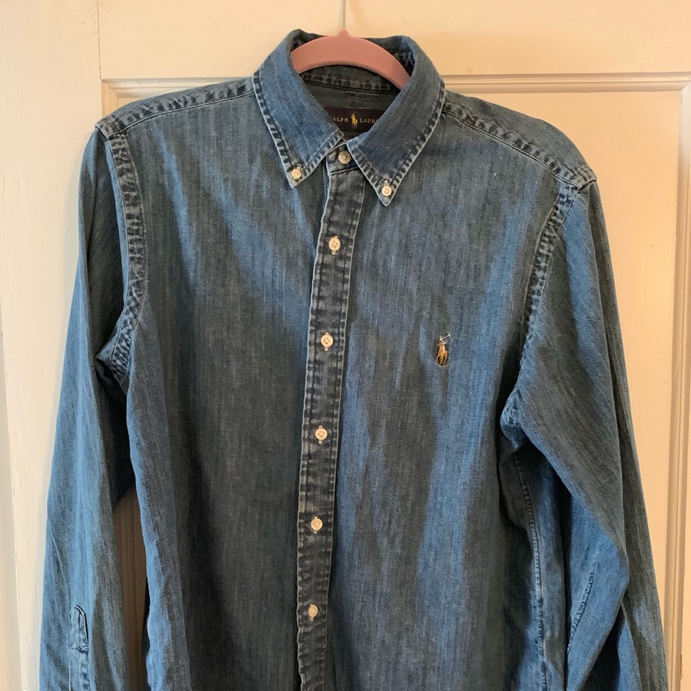 Men’s denim button up Ralph Lauren shirt